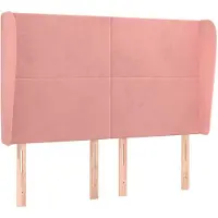 vidaXL Hoofdbord met randen 147x23x118/128 cm fluweel roze