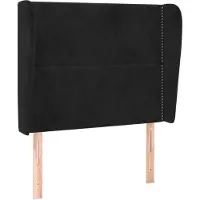 vidaXL Hoofdbord met randen 103x23x118/128 cm fluweel zwart