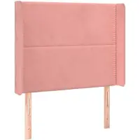 vidaXL Hoofdbord met randen 93x16x118/128 cm fluweel roze