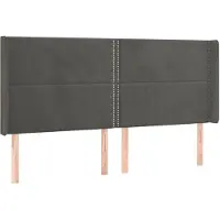 vidaXL Hoofdbord met randen 183x16x118/128 cm fluweel donkergrijs