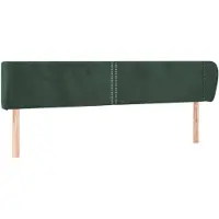 vidaXL Hoofdbord met randen 203x23x78/88 cm fluweel donkergroen