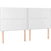 vidaXL Hoofdbord wit 200x5x118/128 cm kunstleer