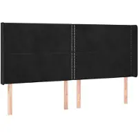 vidaXL Hoofdbord met randen 183x16x118/128 cm fluweel zwart