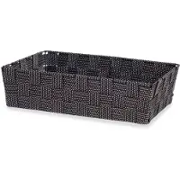 Kipit Kast/badkamer opbergmandjes zwart 34 x 21 x 8,5 cm - Opbergmanden