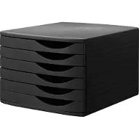 Djois Re - Solution bureauladenset - 6 gesloten laden - zwart - 100% gerecycled