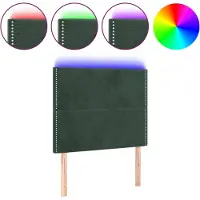 vidaXL Hoofdbord LED 90x5x118/128 cm fluweel donkergroen