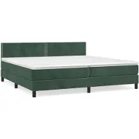 vidaXL Boxspring met matras fluweel donkergroen 200x200 cm