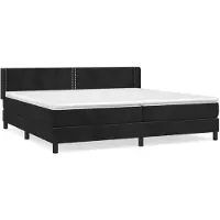 vidaXL Boxspring met matras fluweel zwart 200x200 cm