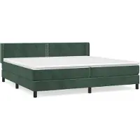 vidaXL Boxspring met matras fluweel donkergroen 200x200 cm