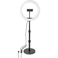 Nedis RLSTND200BK Ringlicht 10 inch | 120 LED's | 2700 - 6700 K | Bureau | Zwart