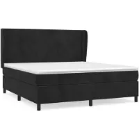 vidaXL Boxspring met matras fluweel zwart 160x200 cm
