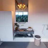 Mondiaz Alan DLux planchet 100cm met wastafel links zonder kraangat lava