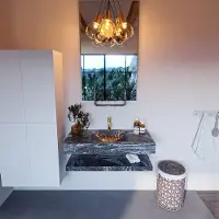 Mondiaz Alan DLux planchet 100cm met wastafel midden 1 kraangat lava