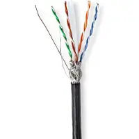 Nedis Netwerk Kabel Rol | CAT6 | Solid | S/FTP | CCA | 305.0 m | Buitenshuis | Rond | PE | Zwart | Gift Box - CCBG8594BK305S