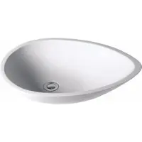 Boss & Wessing Waskom opbouw crosstone solid surface 57x41x14 cm mat wit