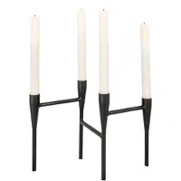 House Nordic Kandelaar Mo 4 kaarsen | staal zwart 28x15x21 cm kandelaars | NADUVI