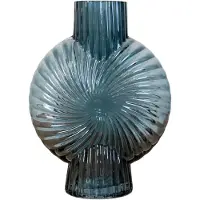 House Nordic Vaas Croft | House Nordic glas blauw 15.5x15.5x20.5 cm vazen | NADUVI