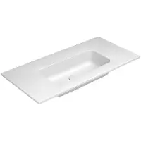 Nemo Stock by Falper Fin meubelwastafel met 1 wastafel ceramilux met afvoergat zonder overloop zonder kraangat L1005 x W505 x H143 mm mat wit 100504