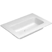 Nemo Stock by Falper Fin meubelwastafel met 1 wastafel ceramilux met afvoergat zonder overloop zonder kraangat L805 x W505 x H143 mat wit 100502