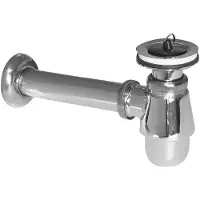 Nemo Skill bekersifon voor bidet met afvoerbuis 54 x D 32 mm met plug afdekrozet verchroomd -520.7115 NP