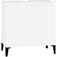 vidaXL Wastafelkast 58x33x60 cm bewerkt hout wit