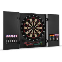 Klarfit Dartmaster 180 dartbord dartautomaat softtip deuren zwart
