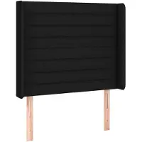 vidaXL Hoofdbord met randen 83x16x118/128 cm stof zwart