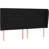 vidaXL Hoofdbord met randen 203x23x118/128 cm stof zwart