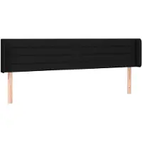 vidaXL Hoofdbord met randen 203x16x78/88 cm stof zwart