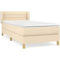 vidaXL Boxspring met matras stof crèmekleurig 90x190 cm