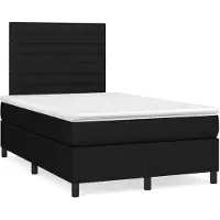 vidaXL Boxspring met matras stof zwart 120x200 cm