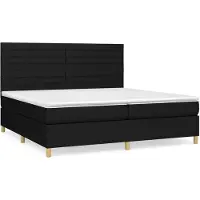 vidaXL Boxspring met matras stof zwart 200x200 cm