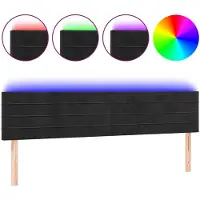vidaXL Hoofdbord LED 180x5x78/88 cm fluweel zwart
