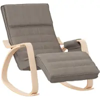 vidaXL Schommelstoel stof taupe