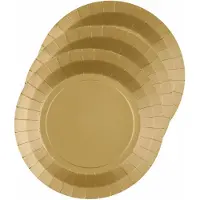 SANTEX feest bordjes rond goud - karton - 30x stuks - 22 cm - Feestbordjes