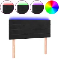 vidaXL Hoofdbord LED 90x5x78/88 cm fluweel zwart