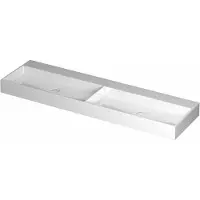 Ink United Wastafel 160x45cm Keramiek - Dubbel - Zonder Kraangaten - Glans Wit - 8718835165314 - Rechthoekig - Wastafels, Meubelwastafels