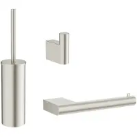 Crosswater MPRO Toiletset - toiletborstelhouder - handdoekhaak - wcrolhouder - geborsteld RVS SW916826 / SW916827 / SW916825
