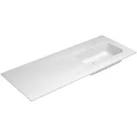Nemo Stock inbouwwastafel 120.5x50.5x14.3cm met 1 wasbak rechts met afvoergat zonder overloop zonder kraangat ceramilux mat wit 100527