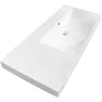 Saniclass Wave Meubelwastafel - 100x46x7.5cm - overloop - 1 wasbak rechts - zonder kraangaten - keramiek - wit