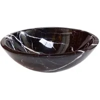 Saniclass Pesca Nero Marquina Waskom - 43x43x13.5cm - rond - marmer - zwart