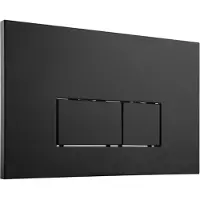 Qeramiq Push Bedieningsplaat - voor Geberit UP320 inbouwreservoir - dualflush - rechthoekige knoppen - kunststof zwart mat