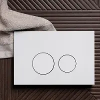 Qeramiq Push Bedieningsplaat - voor Geberit UP320 inbouwreservoir - dualflush - ronde knoppen - kunststof wit glans