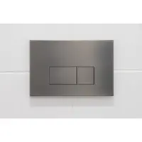 Qeramiq Push Metal Bedieningsplaat - voor Geberit UP320 inbouwreservoir - dualflush - rechthoekige knoppen - metaal gunmetal SW706199