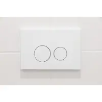 Qeramiq Push Metal Bedieningsplaat - voor Geberit UP320 inbouwreservoir - dualflush - ronde knoppen - metaal wit mat