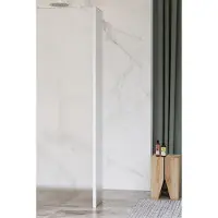 FortiFura Galeria zijwand - 50x200cm - mat glas - 8mm - met hoekprofiel - mat wit SW797922 / SW541264