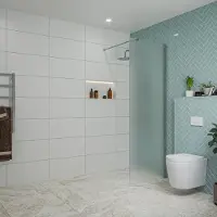 FortiFura Galeria inloopdouche - 70x200cm - mat glas - wandarm - chroom SW797924/SW797904