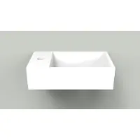 Arcqua Fontein Marble Free 40x22x12 cm Kraangat Links Glanzend Wit
