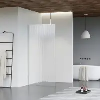 FortiFura Galeria inloopdouche - 70x200cm - ribbelglas - plafondarm - chroom SW797949/SW797904/SW804541
