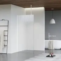 FortiFura Galeria inloopdouche - 120x200cm - ribbelglas - plafondarm - mat wit SW797953/SW797906/SW804546